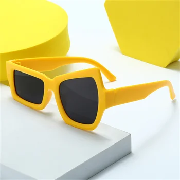 Модные Нерегулярные Квадратные Солнцезащитные очки, Мужской Модный бренд, Дизайнерские Солнцезащитные очки, Мужские Белые Черные Зеркальные Солнцезащитные очки